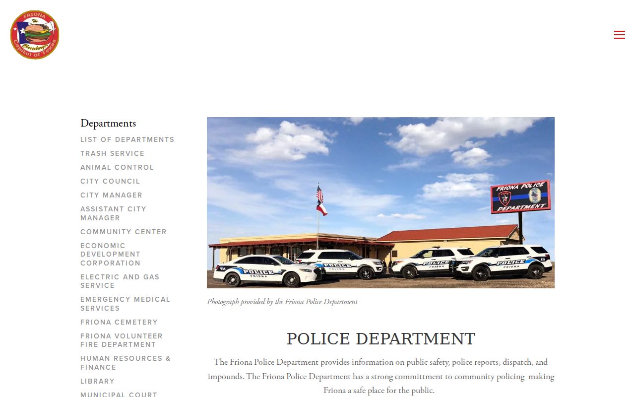 Friona criminal history police department records contact