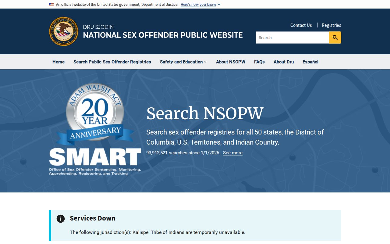 Parmer County sex offender check using the national NSOPW portal
